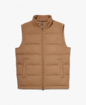 Beige Brooks Brothers Down-fill Men Vest | KGX-802753