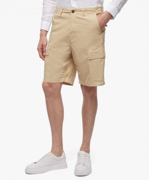 Beige Brooks Brothers Stretch Cotton Cargos Men Shorts | DFW-273148