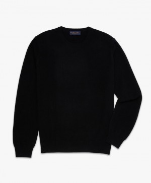 Black Brooks Brothers Cashmere Crew-Neck Men Sweaters | DUL-049615