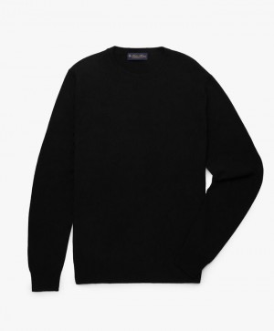 Black Brooks Brothers Lambswool Crew-Neck Men Sweaters | TYS-543289