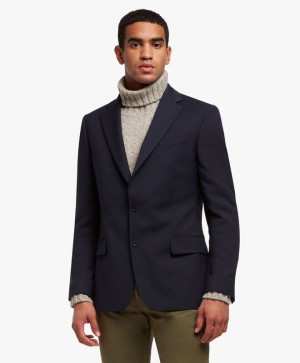 Black Brooks Brothers Virgin Wool-Blend Sport Men Blazers | IVE-076419