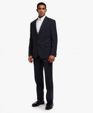 Black Brooks Brothers Wool-Blend Men Suits | PZC-827045