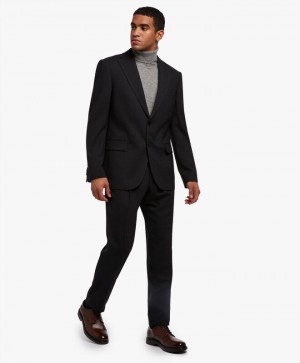 Black Brooks Brothers Wool-Blend Men Suits | GIH-085243