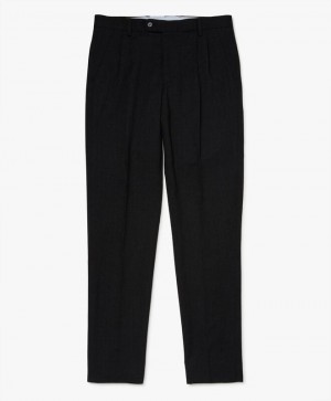 Black Brooks Brothers Wool-Blend Men Trousers | ZTG-302974