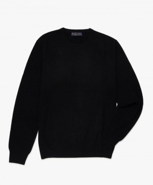 Black Brooks Brothers Wool and Cashmere Crew-Neck Men Sweaters | VRA-849063