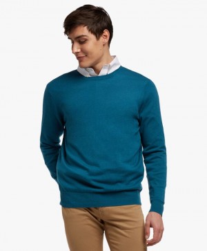 Blue Brooks Brothers Lambswool Crew-Neck Men Sweaters | LCF-412673