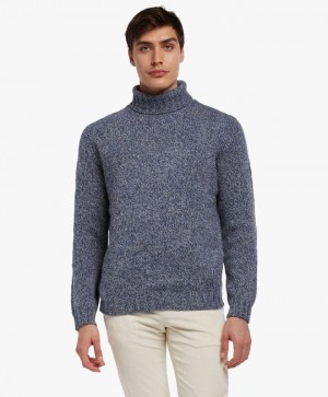 Blue Brooks Brothers Lambswool Rollneck Men Sweaters | XDZ-253014