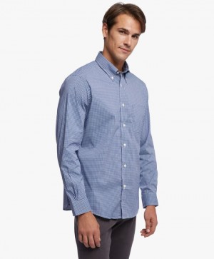 Blue Brooks Brothers Regent Regular-fit, BrooksStretch Performance Series Men Shirts | XDK-890364