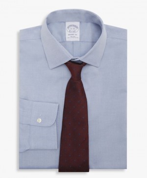 Blue Brooks Brothers Regular Fit Blue Non-Iron Ainsley Collar Men Shirts | KSG-867390