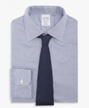 Blue Brooks Brothers Regular Fit Blue Non-Iron Ainsley Collar Men Shirts | LZS-875290