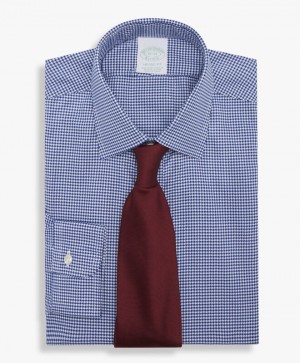 Blue Brooks Brothers Slim Fit Blue Non-Iron Ainsley Collar Men Shirts | KJU-376245