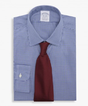 Blue Brooks Brothers Slim Fit Blue Non-Iron Ainsley Collar Men Shirts | XUN-074932