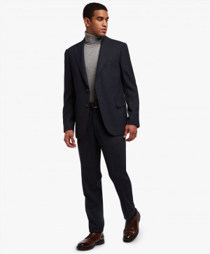 Blue Brooks Brothers Wool-Blend Men Suits | MLD-436815