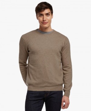 Brown Brooks Brothers Cashmere Crew-Neck Men Sweaters | MKB-728963