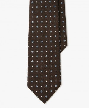 Brown Brooks Brothers Silk Flower Men Ties | GHR-234179