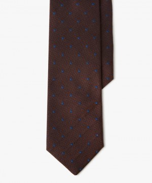 Brown Brooks Brothers Silk Polka Dot Men Ties | NYJ-574082