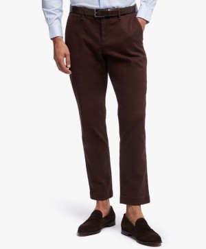 Brown Brooks Brothers Soho Extra-slim Fit Cotton Brushed Chino Men Casual Pants | XQD-481579