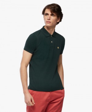 Dark Green Brooks Brothers Golden Fleece Slim Fit Stretch Supima Men Polo | WLA-098635