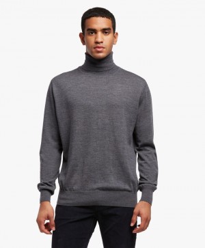 Dark Grey Brooks Brothers Merino Wool Turtle Neck Men Sweaters | XUL-961728