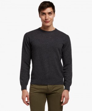 Dark Grey Brooks Brothers Wool and Cashmere Crew-Neck Men Sweaters | NOY-543619