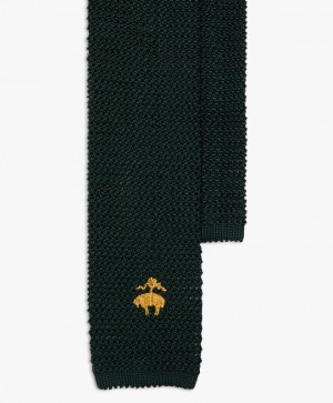 Green Brooks Brothers Knitted with Logo Men Ties | TRS-289074