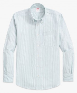 Green Brooks Brothers Original Button-Down Striped Oxford Men Shirts | HGM-453896