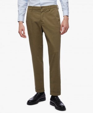 Green Brooks Brothers Stretch Cotton Chinos Men Casual Pants | YBC-231964