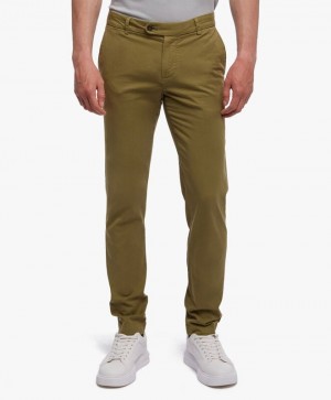 Green Brooks Brothers Stretch Cotton Chinos Men Casual Pants | QVB-861204