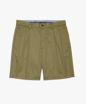 Green Brooks Brothers Stretch Pleat Front Men Shorts | HMS-681790