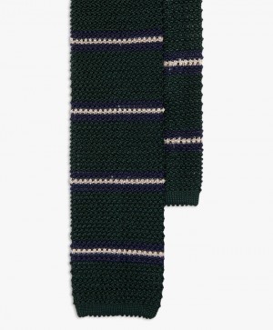 Green Brooks Brothers Striped Knitted Men Ties | HYX-854679