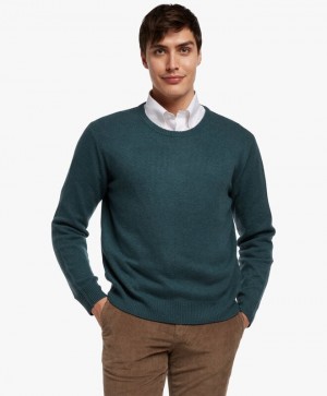 Green Brooks Brothers Wool and Cashmere Crew-Neck Men Sweaters | GWI-192806