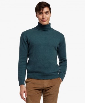 Green Brooks Brothers Wool and Cashmere Turtleneck Men Sweaters | RSM-796320