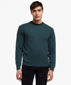 Green Brooks Brothers Wool and Cashmere Crew-Neck Men Sweaters | DPQ-659480