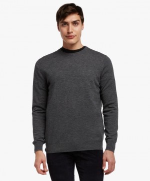 Grey Brooks Brothers Lambswool Crew-Neck Men Sweaters | SBT-241859