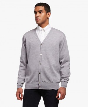 Grey Brooks Brothers Merino Wool Men Cardigan | PML-984150