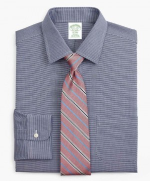 Grey Brooks Brothers Milano Slim-fit Non-iron, Dobby, Ainsley Collar Men Shirts | DYI-605847