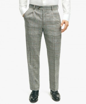 Grey Brooks Brothers Regent Fit Wool Check Men Suits | ODI-607132