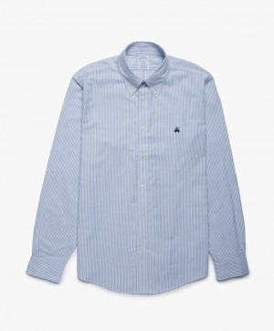 Grey Brooks Brothers Regent Regular-fit Non-iron, Oxford Stretch, Button-Down Collar Men Shirts | GJP-082471