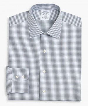 Grey Brooks Brothers Regent Regular-fit Non-iron, Oxford Stretch, Ainsley Collar Men Shirts | QDU-562079