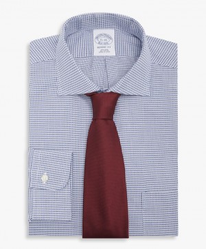 Grey Brooks Brothers Regular Fit Blue Non-Iron Spread Collar Men Shirts | NOC-630859