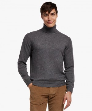 Grey Brooks Brothers Wool and Cashmere Turtleneck Men Sweaters | CON-617839