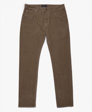 Khaki Brooks Brothers Corduroy 5-Pocket Men Casual Pants | NFT-921438