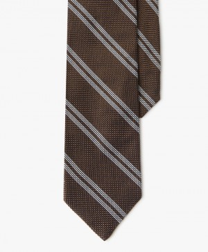 Khaki Brooks Brothers Silk Regimental Men Ties | GWM-325049