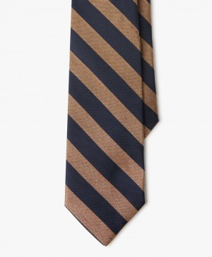 Khaki Brooks Brothers Silk Regimental Men Ties | DTB-027689