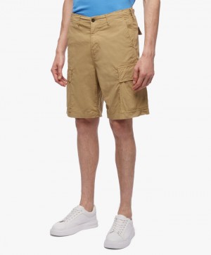 Khaki Brooks Brothers Stretch Cotton Cargos Men Shorts | SEY-918635