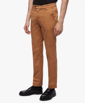 Khaki Brooks Brothers Stretch Cotton Chinos Men Casual Pants | HLJ-284970