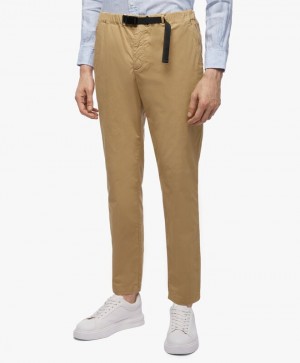 Khaki Brooks Brothers Stretch Cotton Men Casual Pants | KYF-284503