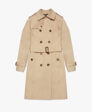 Khaki Brooks Brothers Water-Repellent Cotton Trench Women Coats | XJC-231579