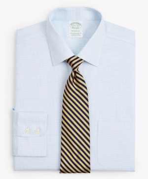 Light Blue Brooks Brothers Milano Slim-fit Non-iron, Twill, Ainsley Collar Men Shirts | AYF-236017