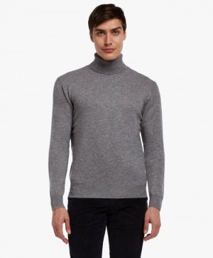 Light Grey Brooks Brothers Cashmere Turtleneck Men Sweaters | XWP-253871